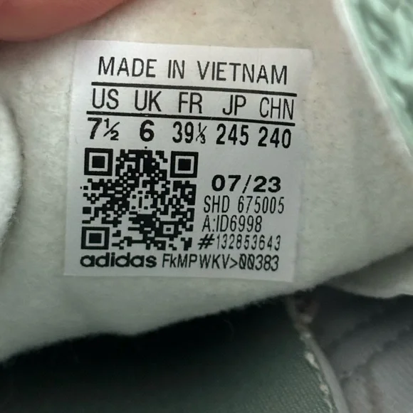 Adidas Gazelle Platform Sneakers in Sage Green and White - Picture 6 of 7